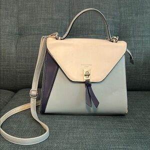Stylish white and Navy Leather Handbag